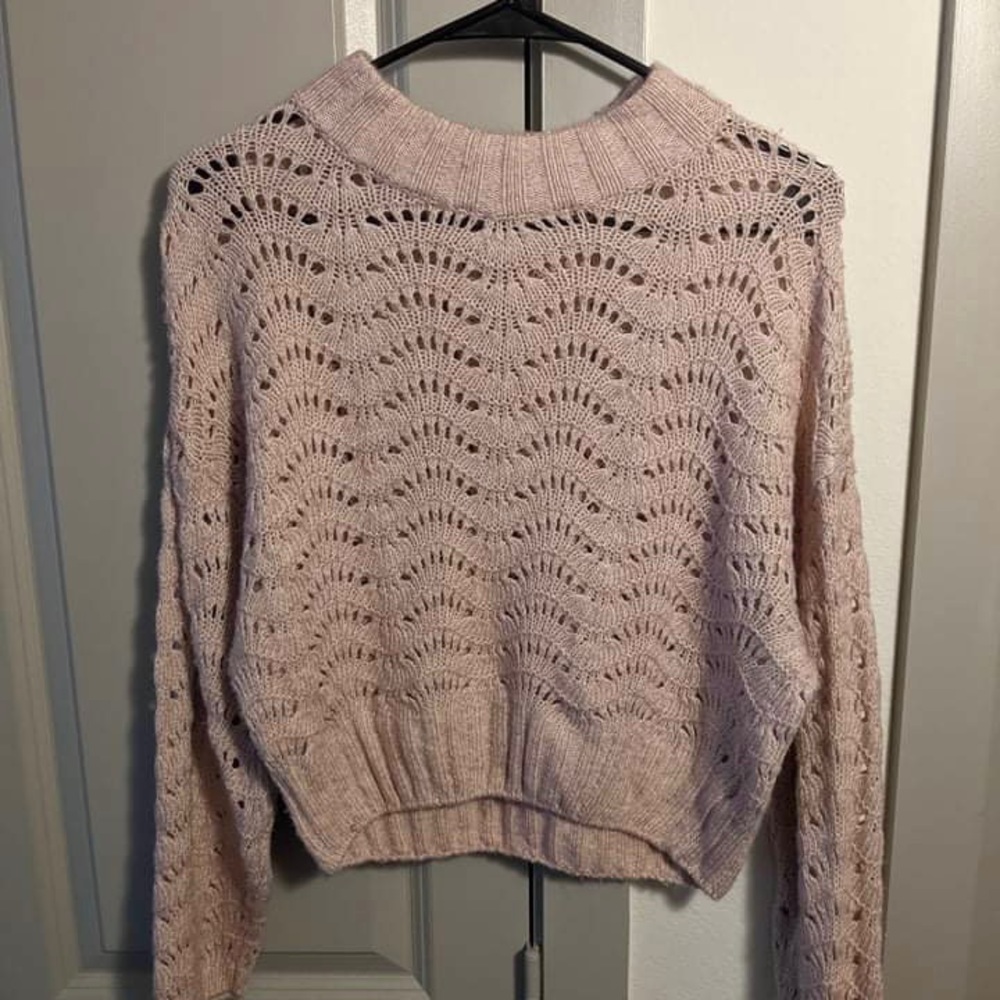 Urban Outfitters Light Pink Pointelle Sweater (S)